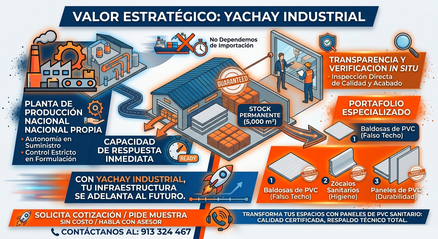 El mercado de baldosas y paneles de PVC para falso cielo raso y acabados sanitarios en el Perú